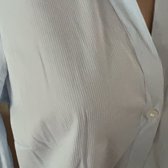 H&M Button Up Light Blue and White Striped Shirt - Picture 2 of 4